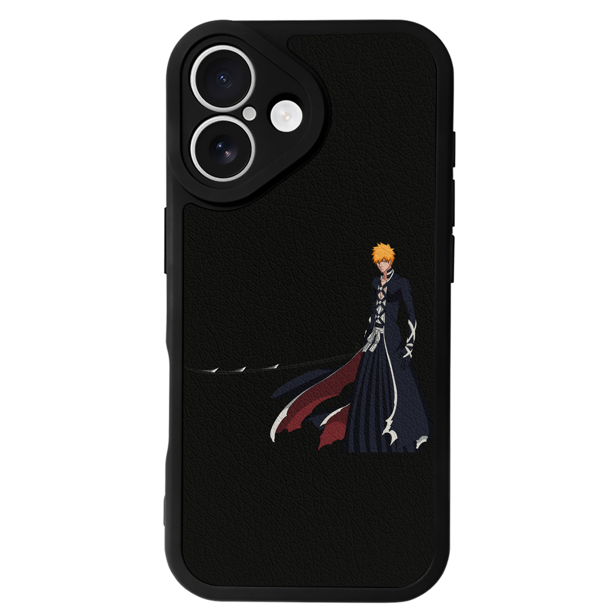 ブリーチ 黒崎一護（くろさき いちご）BLEACH Kurosaki Ichigo 【iPhone 16シリーズ対応】シリコンスマホケース（レザー調） 材質：シリコン